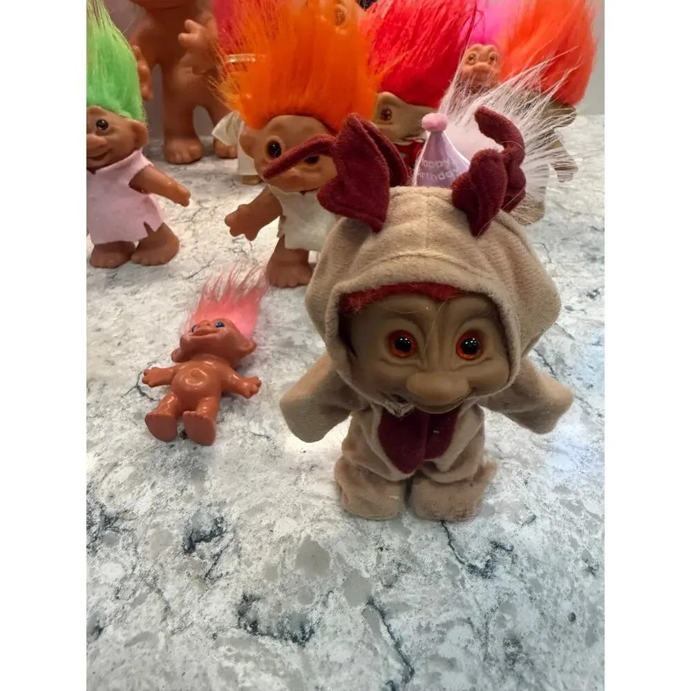 Large Collection of 18 Troll Dolls 1960s-1990s DAM Russ